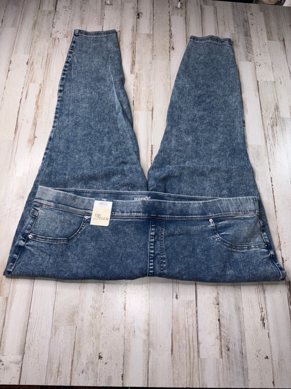 Terra & Sky Medium Blue Stretch Jeggings Sizs 3X (24W-26W) - Picture 7 of 12